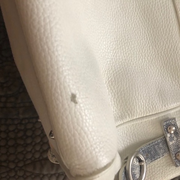Furla White Shoulder Bag with Snakeskin Straps - Picture 13 of 14